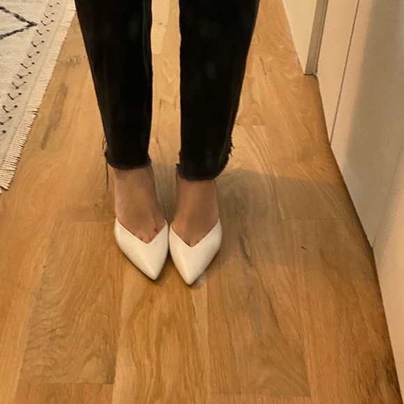 Zara Shoes Chic White Kitten Heel Sandals Poshmark